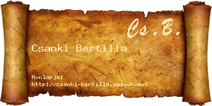 Csanki Bertilla névjegykártya